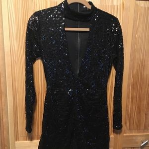 Black Sequin Romper